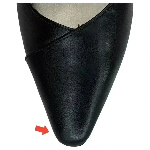 Easy Street Chiffon Black Faux Leather Womens Heels Size 5.5M - Picture 11 of 14